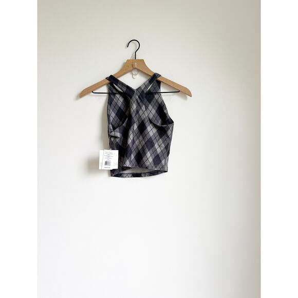 NWT Beyond Argyle SoftMark Refocus Cropped Tank XS Black Gray - Picture 3 of 4